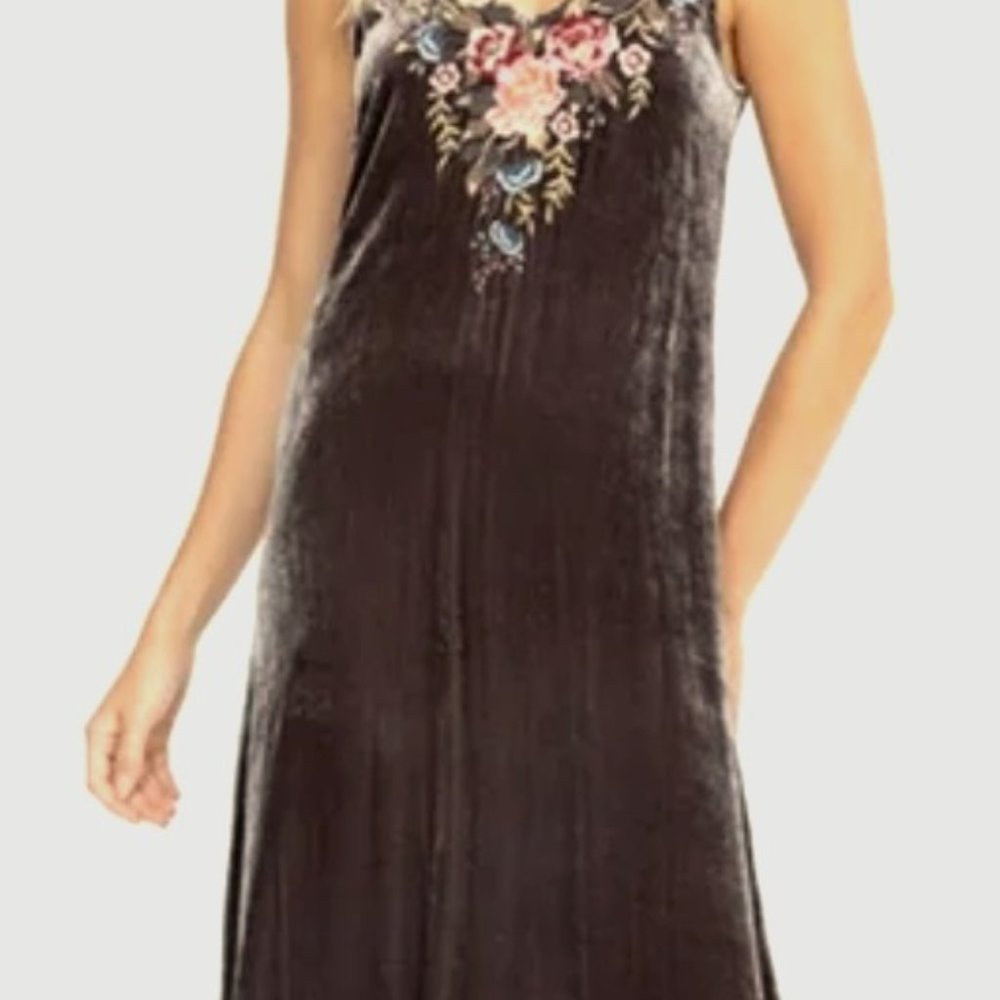 Johnny Was Britton Velvet Embroidery Dress